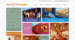 Desktop Screenshot of luxurytrainsindia.ercotravels.com